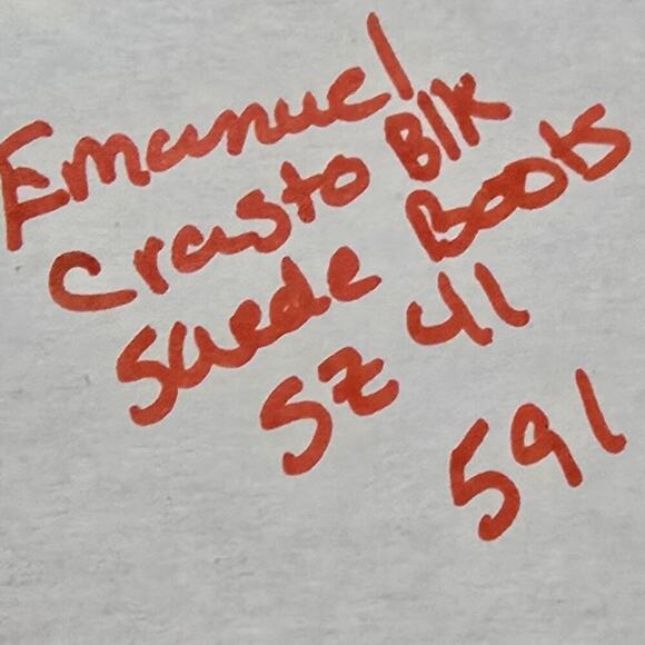 Emmanuel Crasto Black Suede Leather Ankle Boots Classic Chelsea Style Pull On - Picture 9 of 9